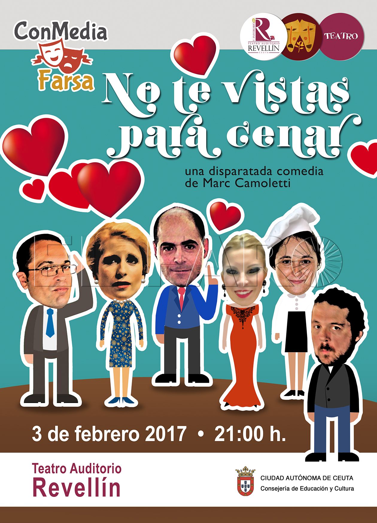 ‘Conmedia Farsa’ lleva al Revellín la obra ‘No te vistas para cenar’