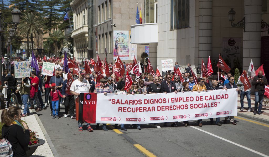 Satisfacción sindical  en un Primero de Mayo en Ceuta que no termina de despegar