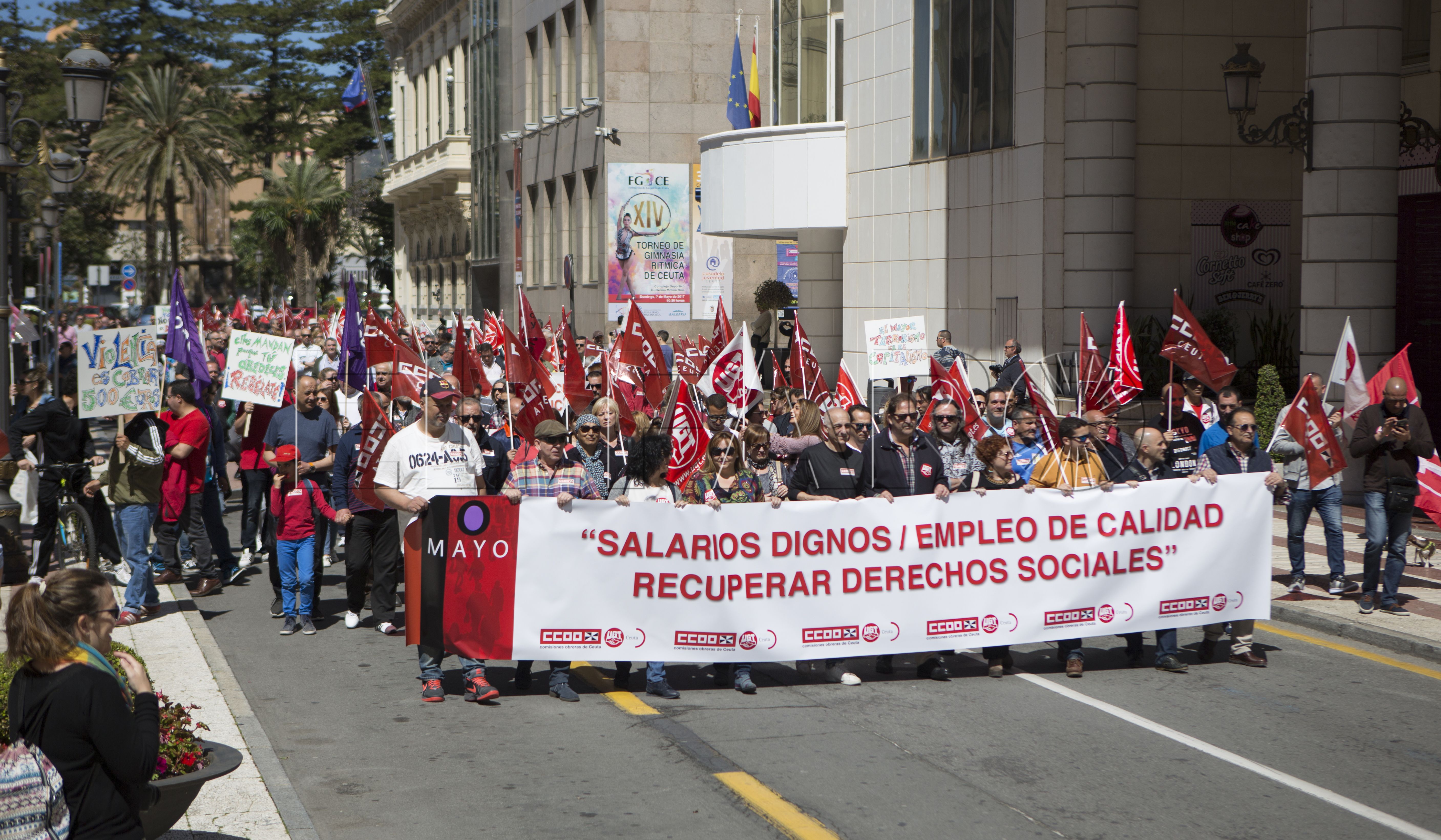 Satisfacción sindical  en un Primero de Mayo en Ceuta que no termina de despegar