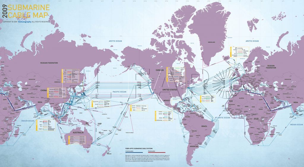 ¿Sabías que la mayor parte de los cables de Internet están colocados en el  mar?