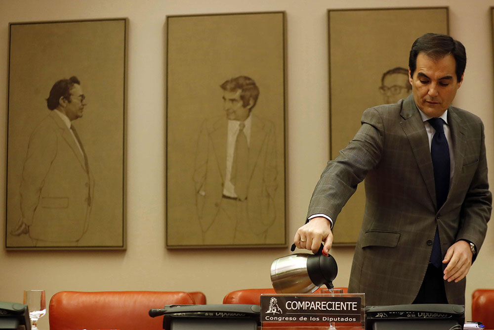 GRAF8045. MADRID, 22/03/2018.- El secretario de Estado de Seguridad, José Antonio Nieto, comparece ante la Comisión de Interior del Congreso sobre el despliegue policial en el 1-O, el asesinato de dos guardias civiles en Teruel, el narcotráfico en el Campo de Gibraltar Cádiz y la huelga de examinadores, entre otros asuntos. EFE/Javier Lizón