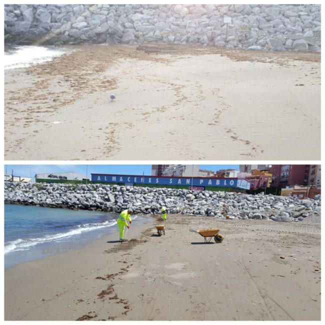 Medio Ambiente continúa con los trabajos de acondicionamiento en las playas de Ceuta