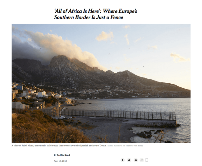 Ceuta, en el New York Times: el periódico por excelencia de Estados Unidos visita la ciudad