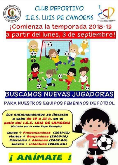 El IES Luis de Camoens busca  jugadoras para la base