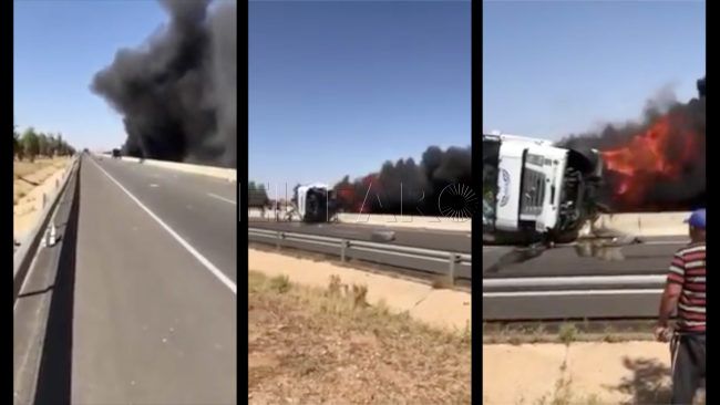 El Faro - Aparatoso accidente en Marruecos tras volcar un camión