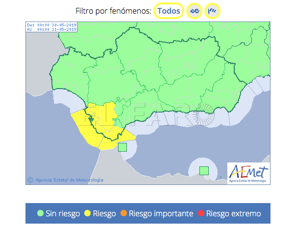 El viento de levante vuelve fuerte para este jueves en el Estrecho