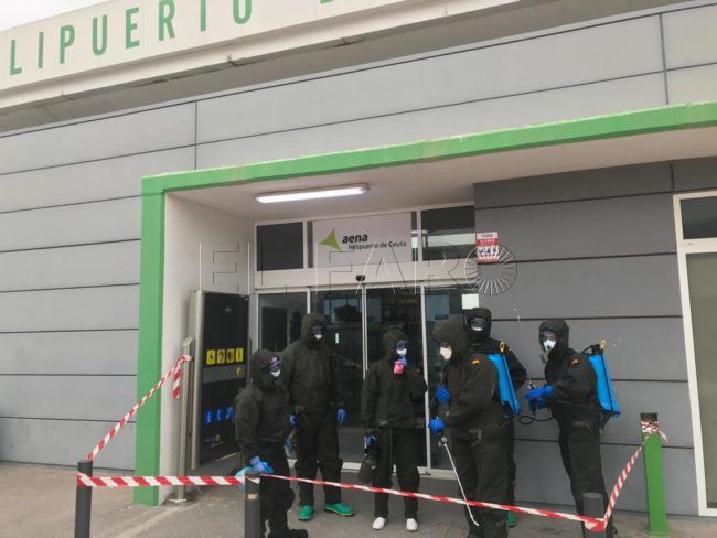 El RAMIX-30 desinfecta el helipuerto, la estación marítima, el mercado central y el CETI