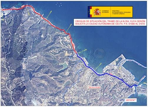 Transportes cede un tramo de la N-354 a la Ciudad Autónoma de Ceuta