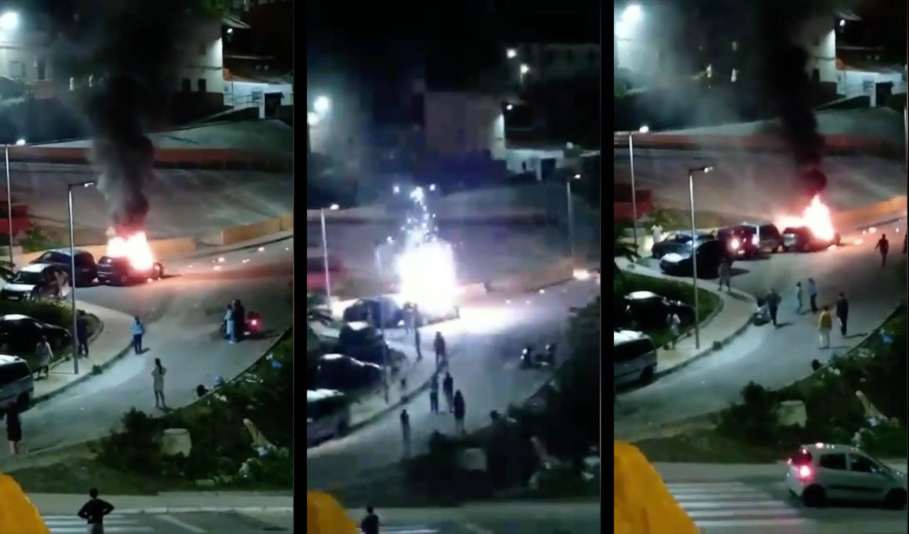 Vecinos de Los Rosales: al rescate de sus coches tras un incendio
