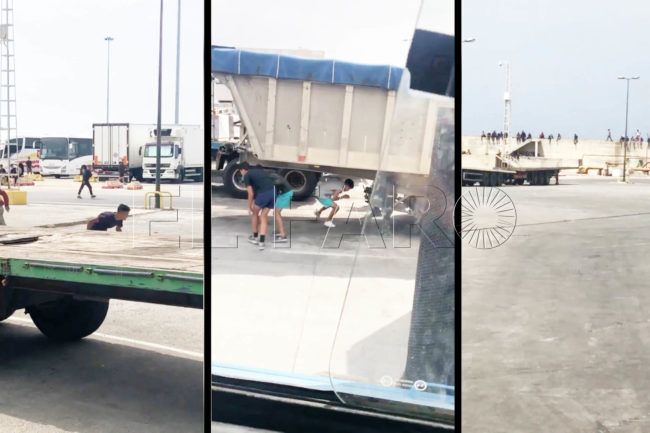 Así tienen que trabajar los camioneros en el puerto: cualquier día habrá un accidente