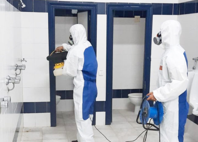 La FFCE inicia las labores de desinfección de sus instalaciones deportivas