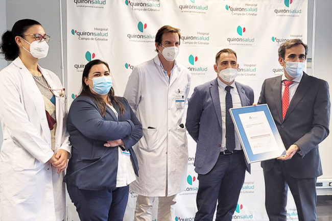 Quirónsalud Campo de Gibraltar recibe la certificación de la Agencia de Calidad Sanitaria de Andalucía