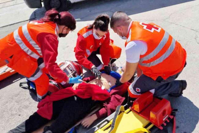 Una fuga de gas durante un trasvase: Cruz Roja Ceuta se activa para un simulacro