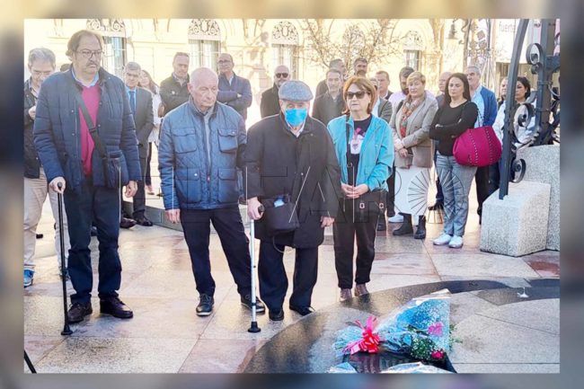 Homenaje a los escoltas fusilados de Sánchez-Prado con Pepe Mata en el recuerdo