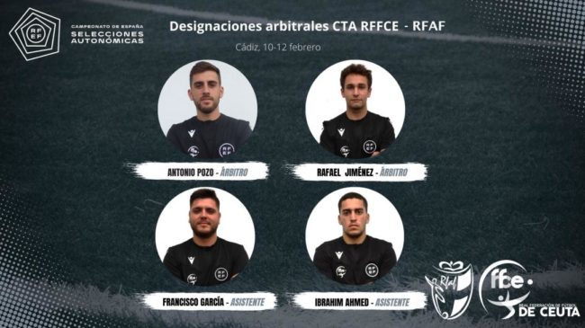 Cuatro árbitros ceutíes, en el Nacional de Selecciones Sub-14 y Sub-16 que se celebra en Cádiz