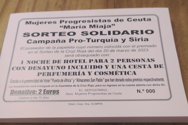 La Asociación María Miaja organiza un sorteo Pro-Turquía y Siria