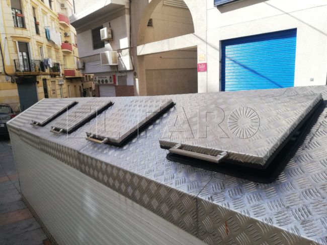 Reparan la estructura cubrecontenedores de plaza Mina