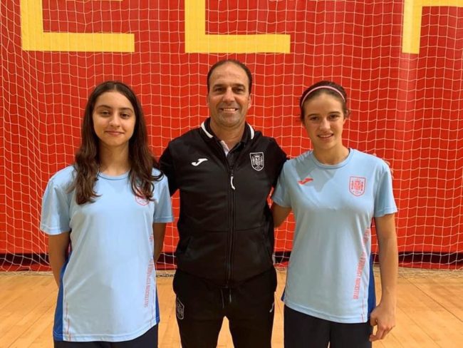 Rocío Rojo y Nora Ahmed, ya con la Selección Española de fútbol sala