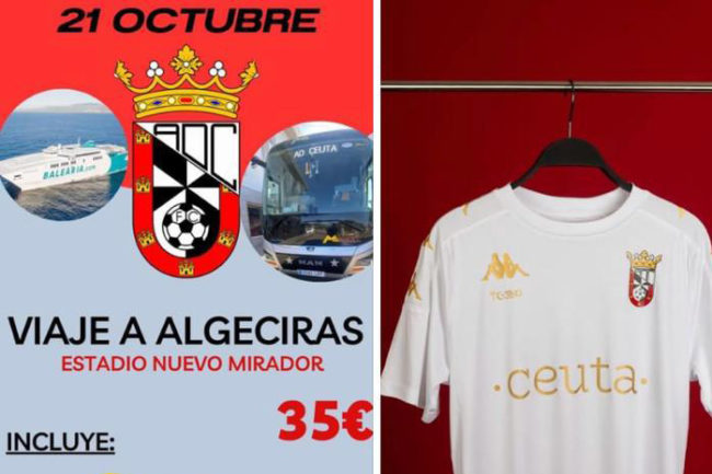 Los aficionados podrán conseguir una camiseta del Ceuta en la excursión a Algeciras