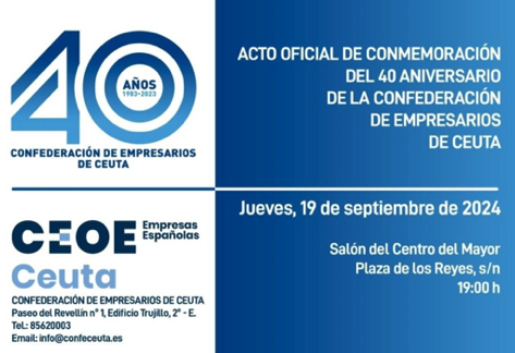 La Confederación de Empresarios de Ceuta celebra su 40 aniversario