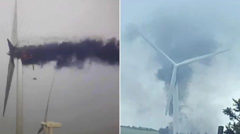 Explota un aerogenerador de la central eólica Bani Mjamel