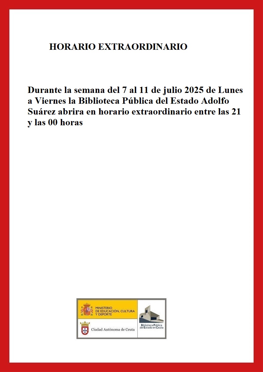 biblioteca Horario Extra Julio