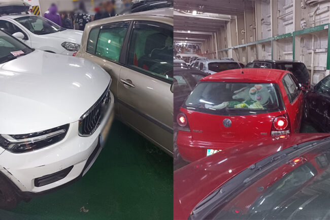 Coches destrozados, pasajeros al límite: los resultados de la última travesía del ‘Ciudad de Mahón’