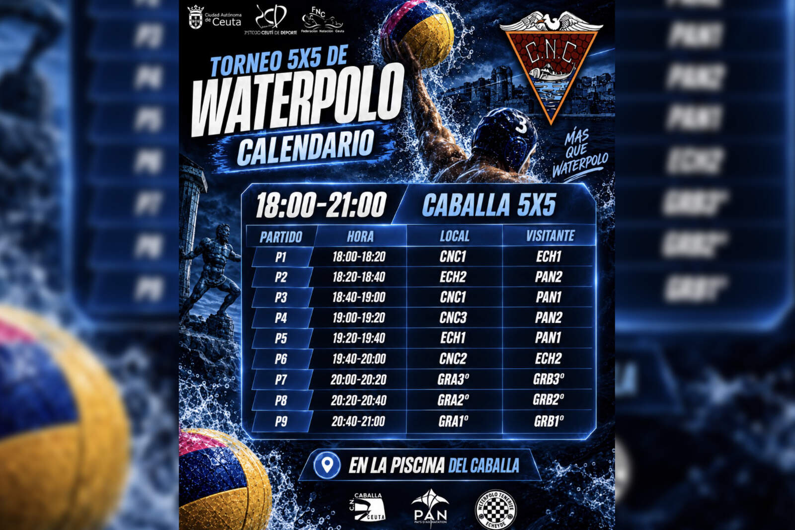 El CN Caballa organiza un torneo de 5×5 durante el ‘Torneo Ciudad de Ceuta’